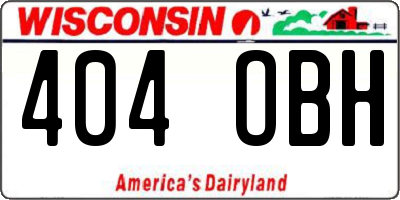 WI license plate 404OBH