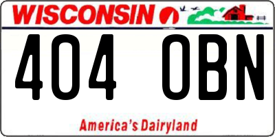 WI license plate 404OBN
