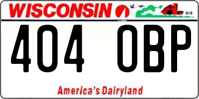 WI license plate 404OBP