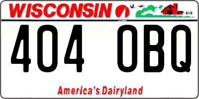 WI license plate 404OBQ