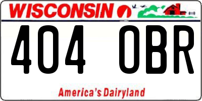 WI license plate 404OBR