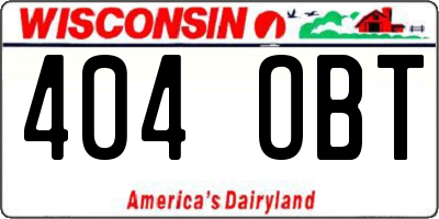 WI license plate 404OBT