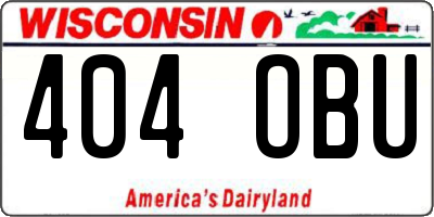WI license plate 404OBU