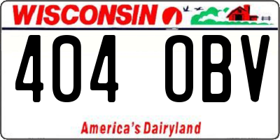 WI license plate 404OBV
