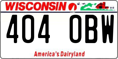 WI license plate 404OBW