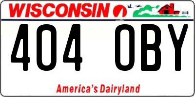 WI license plate 404OBY