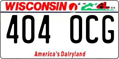 WI license plate 404OCG