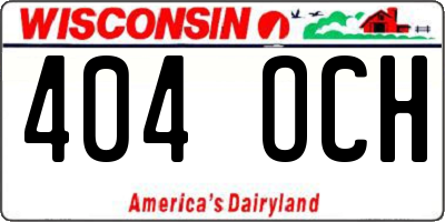 WI license plate 404OCH