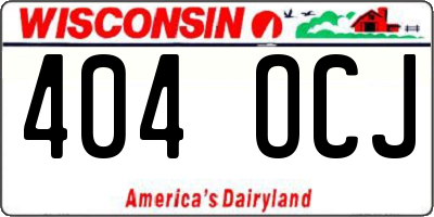 WI license plate 404OCJ