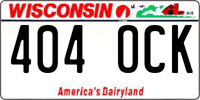 WI license plate 404OCK