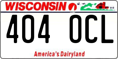 WI license plate 404OCL