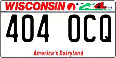 WI license plate 404OCQ
