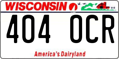 WI license plate 404OCR