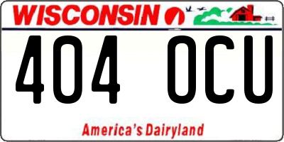 WI license plate 404OCU