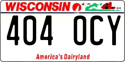 WI license plate 404OCY