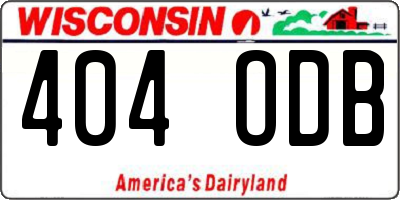 WI license plate 404ODB