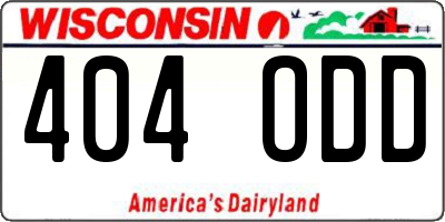 WI license plate 404ODD
