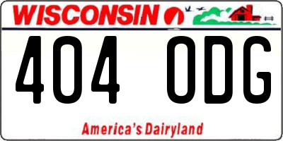 WI license plate 404ODG