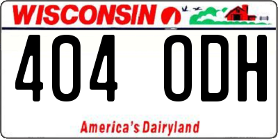WI license plate 404ODH