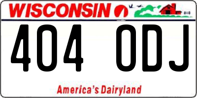 WI license plate 404ODJ