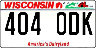 WI license plate 404ODK