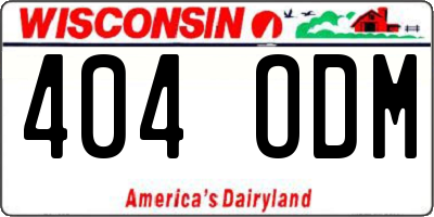 WI license plate 404ODM