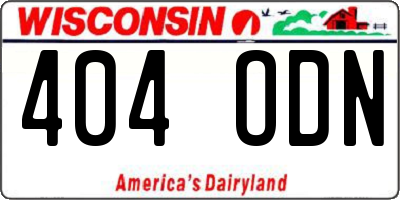 WI license plate 404ODN