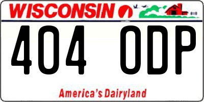 WI license plate 404ODP