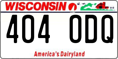 WI license plate 404ODQ