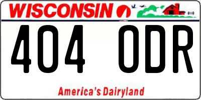 WI license plate 404ODR