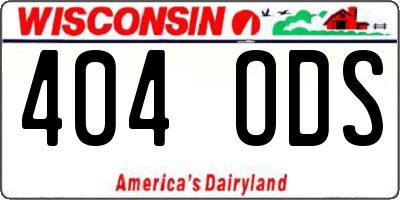 WI license plate 404ODS