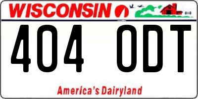 WI license plate 404ODT