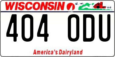 WI license plate 404ODU