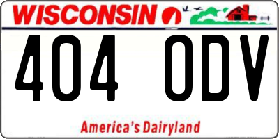 WI license plate 404ODV