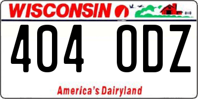 WI license plate 404ODZ