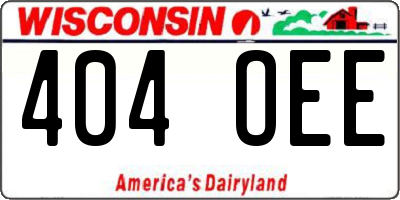 WI license plate 404OEE
