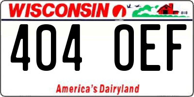 WI license plate 404OEF