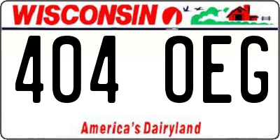 WI license plate 404OEG