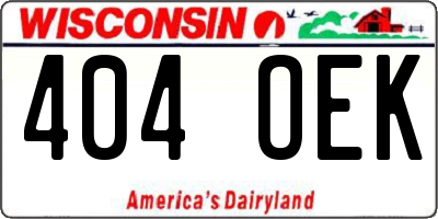 WI license plate 404OEK