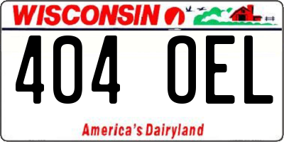 WI license plate 404OEL
