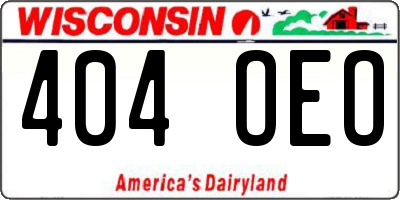 WI license plate 404OEO