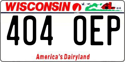 WI license plate 404OEP