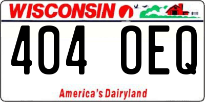 WI license plate 404OEQ