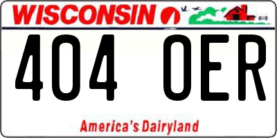 WI license plate 404OER
