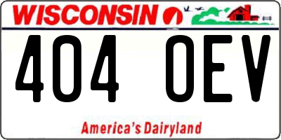 WI license plate 404OEV