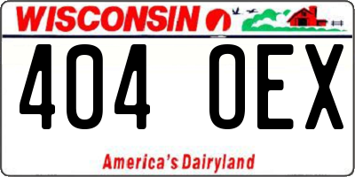 WI license plate 404OEX
