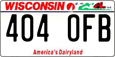 WI license plate 404OFB