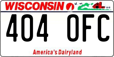 WI license plate 404OFC