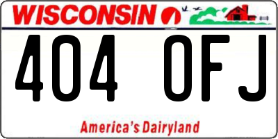 WI license plate 404OFJ