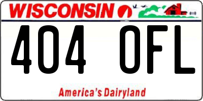 WI license plate 404OFL